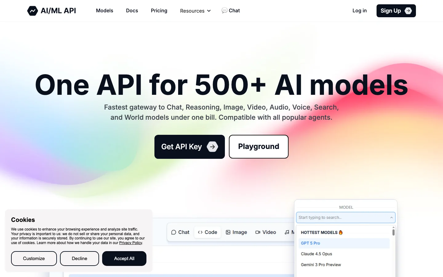 AI/ML API hero image