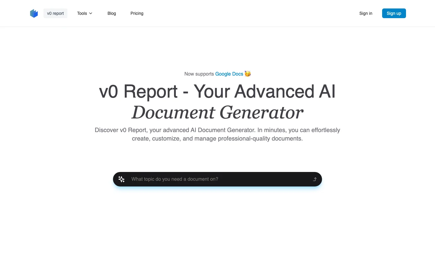 v0 report hero image