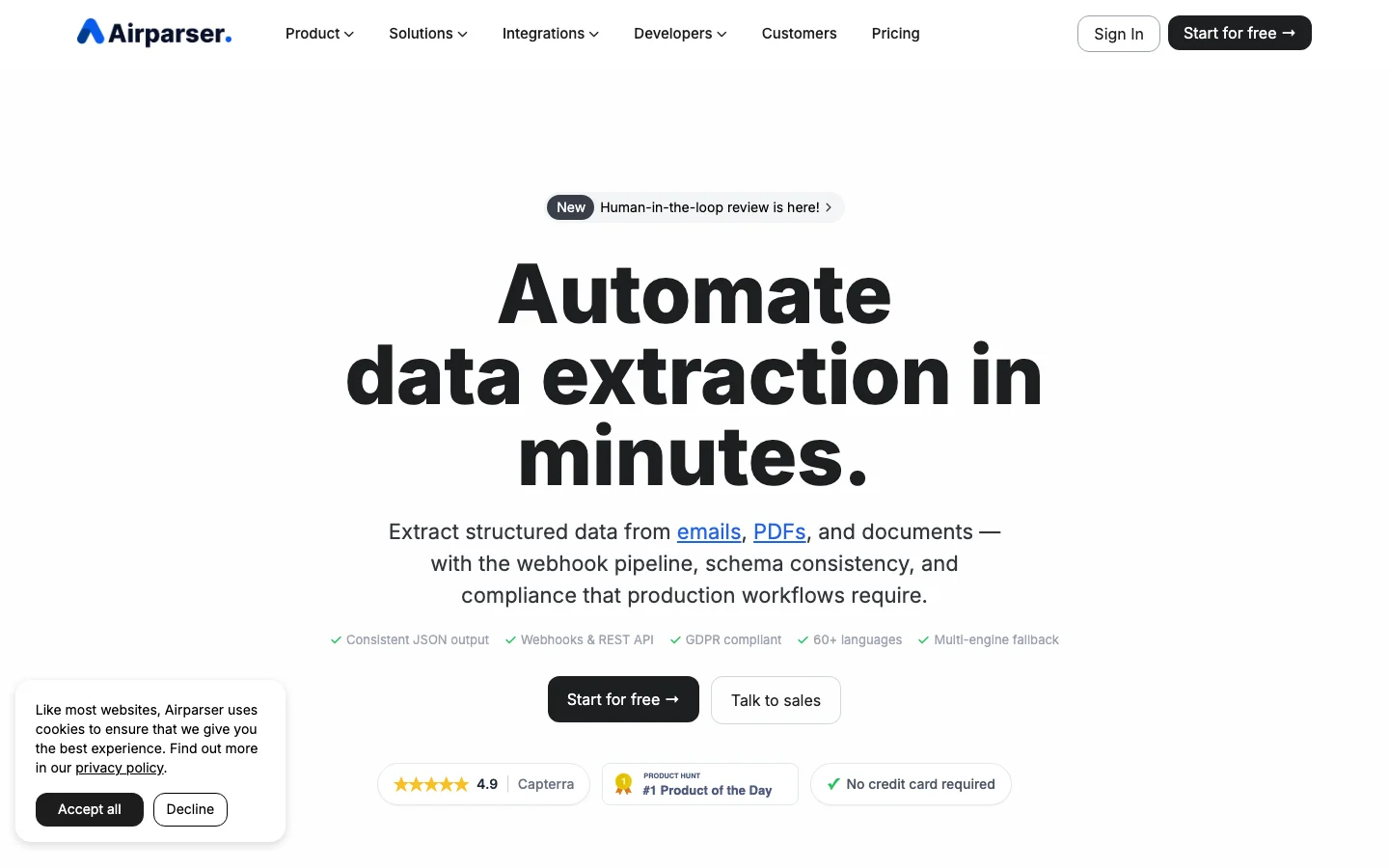 Airparser hero image
