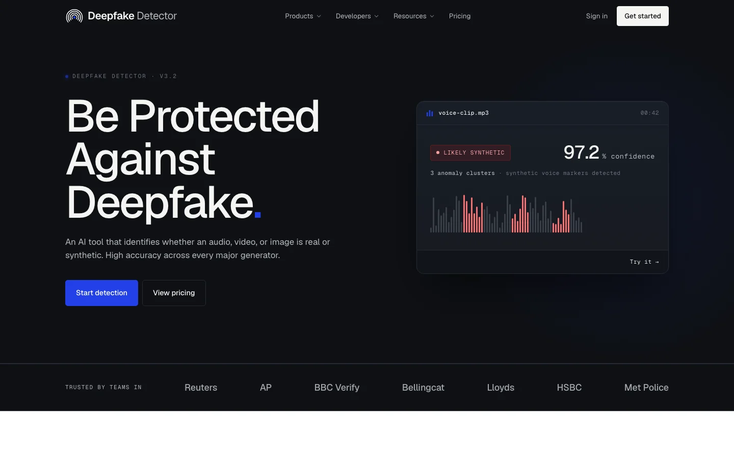 Deepfake Detector hero image