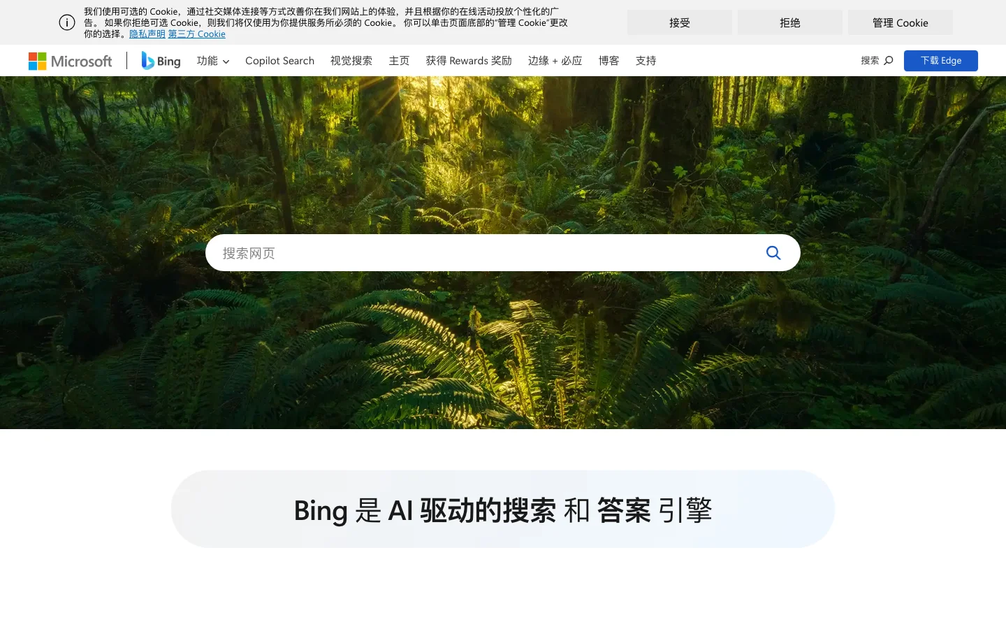 Bing hero image