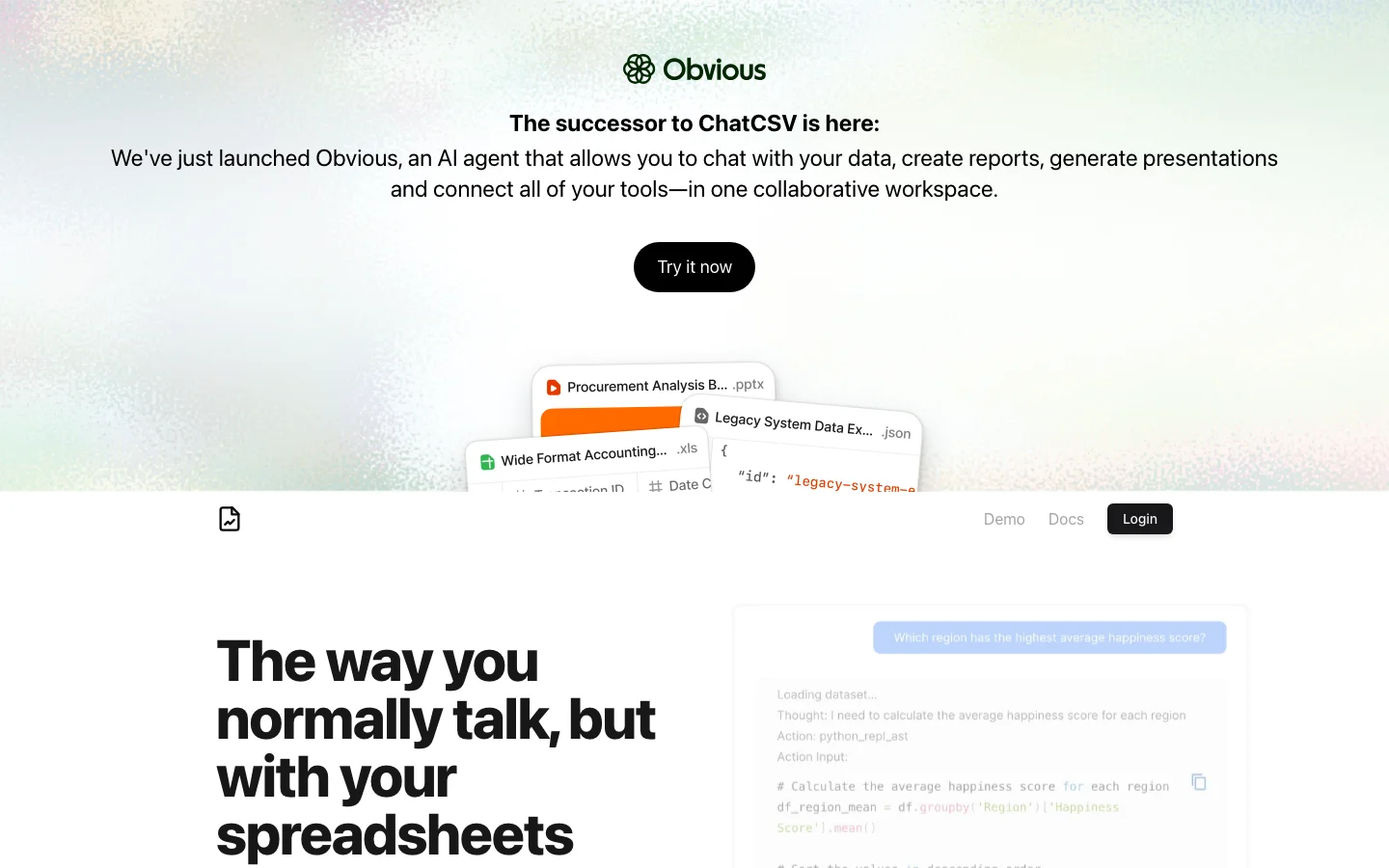ChatCSV hero image