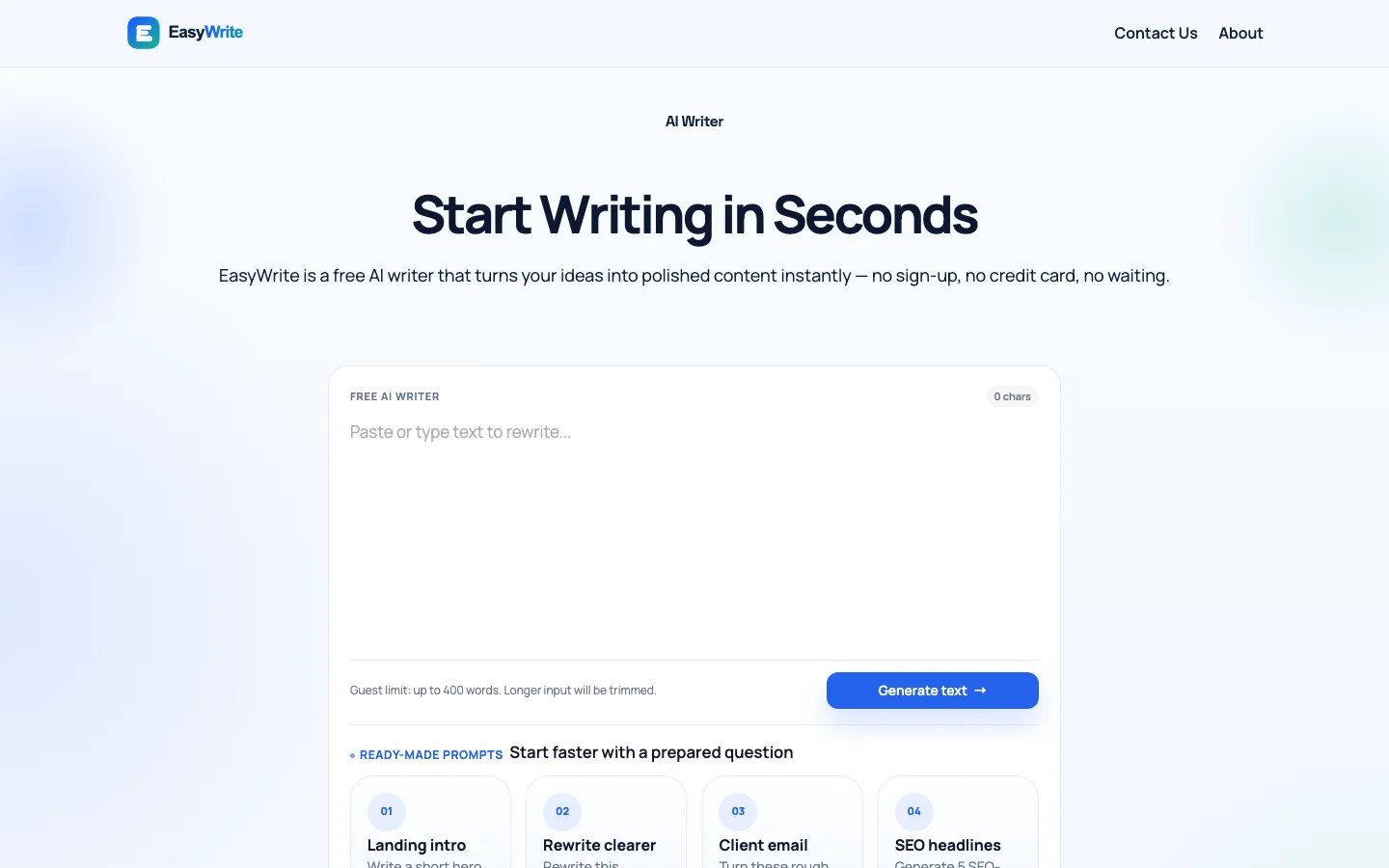 Easywrite.pro hero image