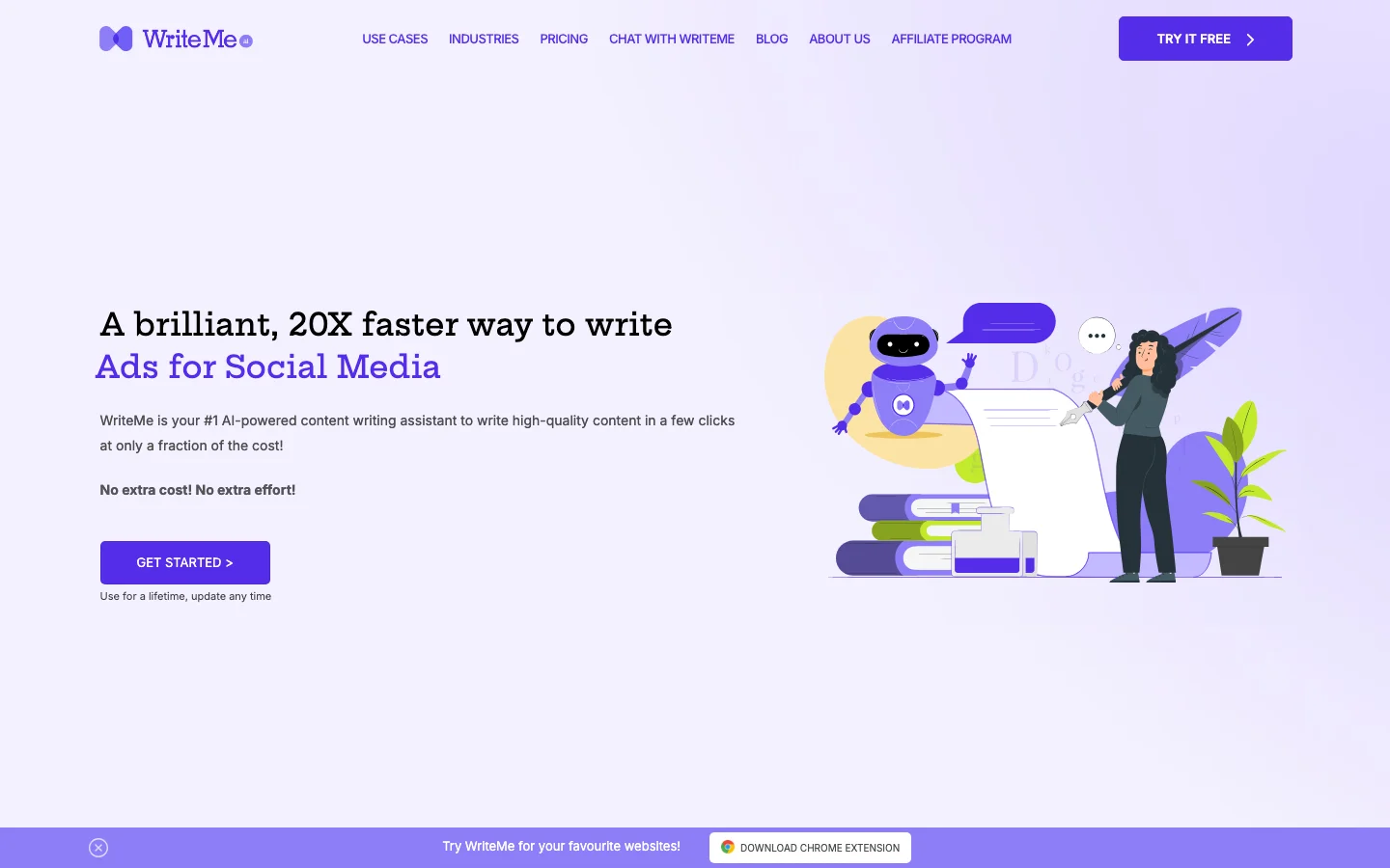 WriteMe.ai hero image