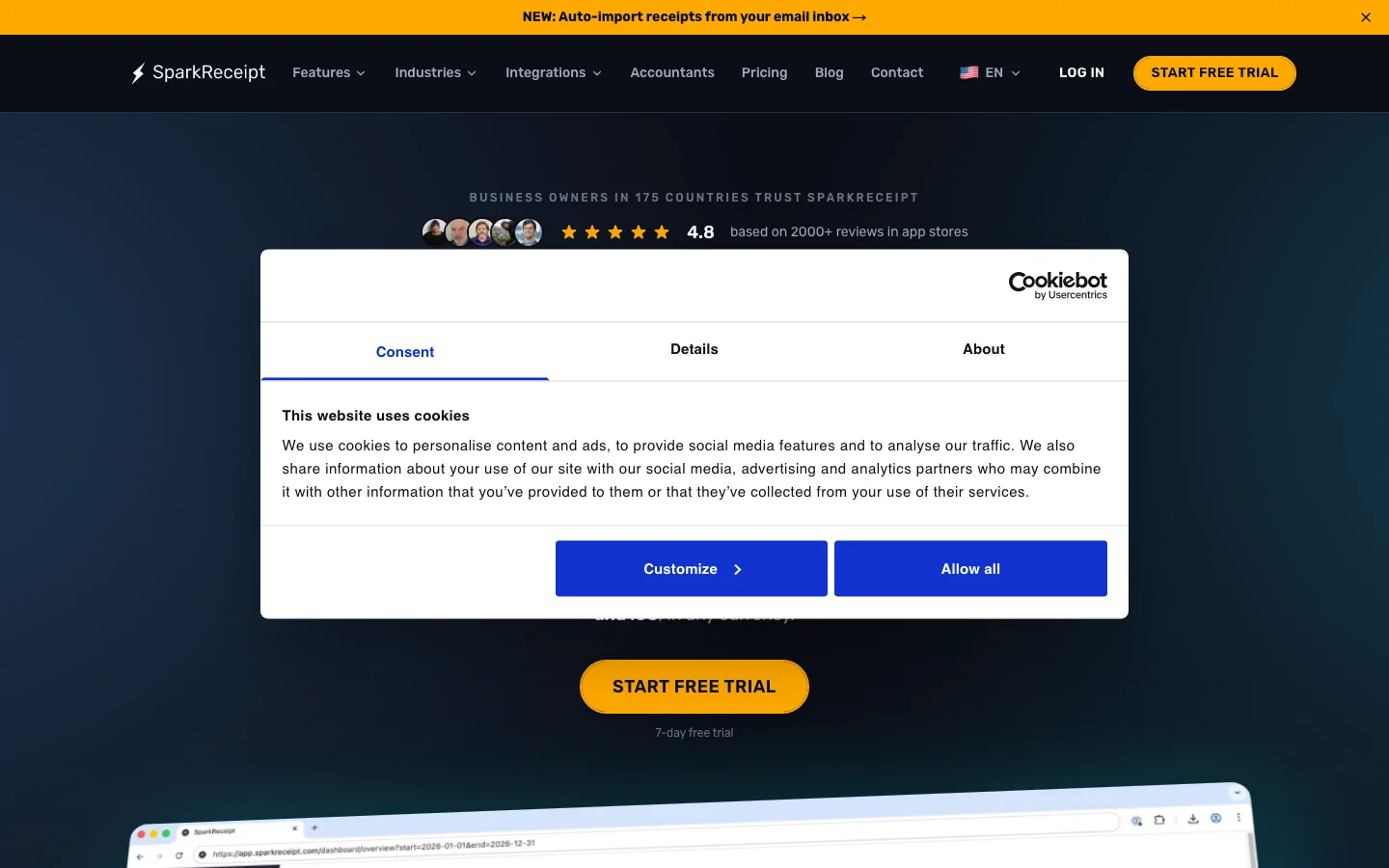 SparkReceipt hero image