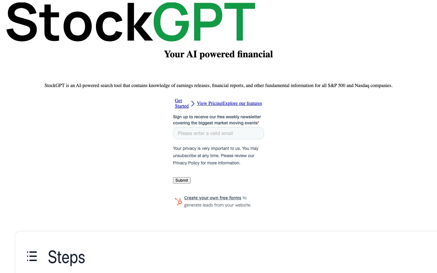 StockGPT hero image