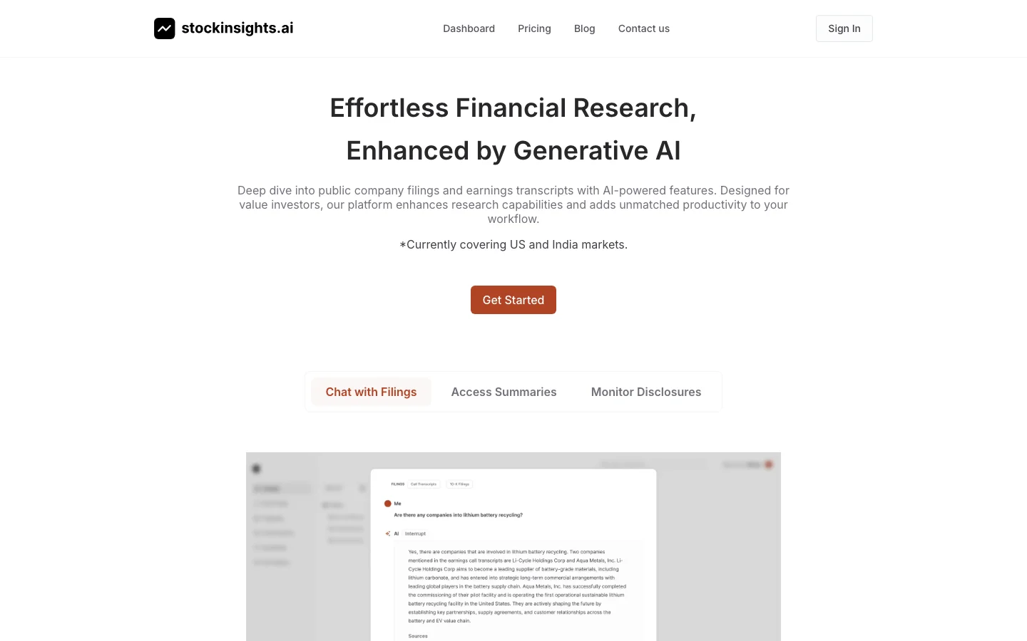 StockInsights AI hero image