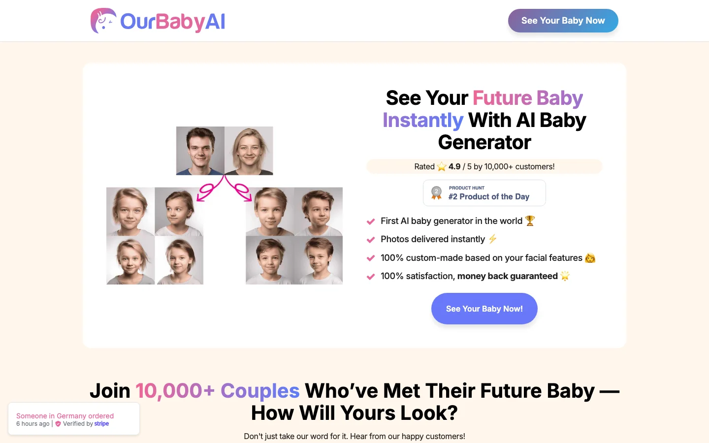 OurBaby AI hero image