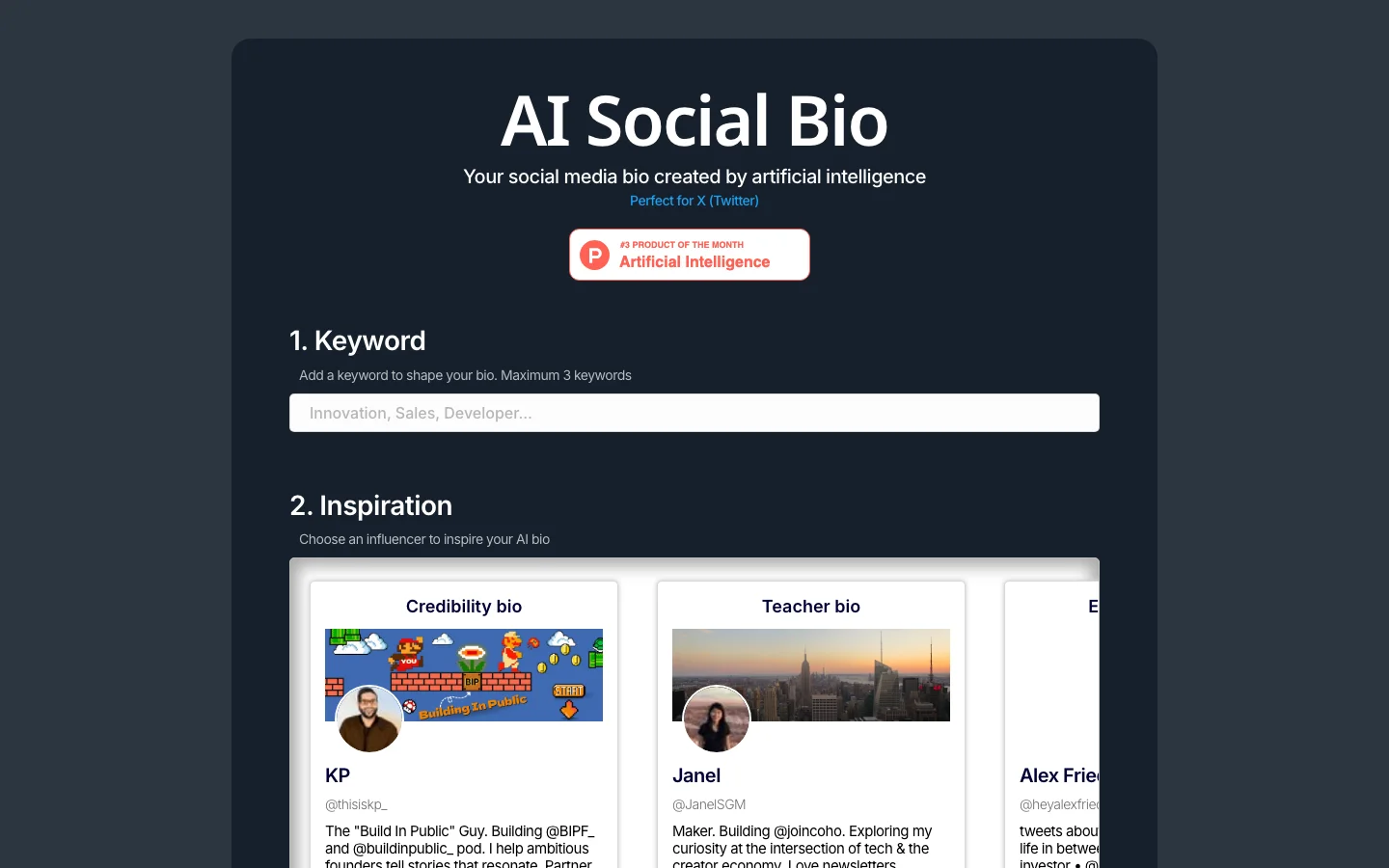 AI Social Bio hero image