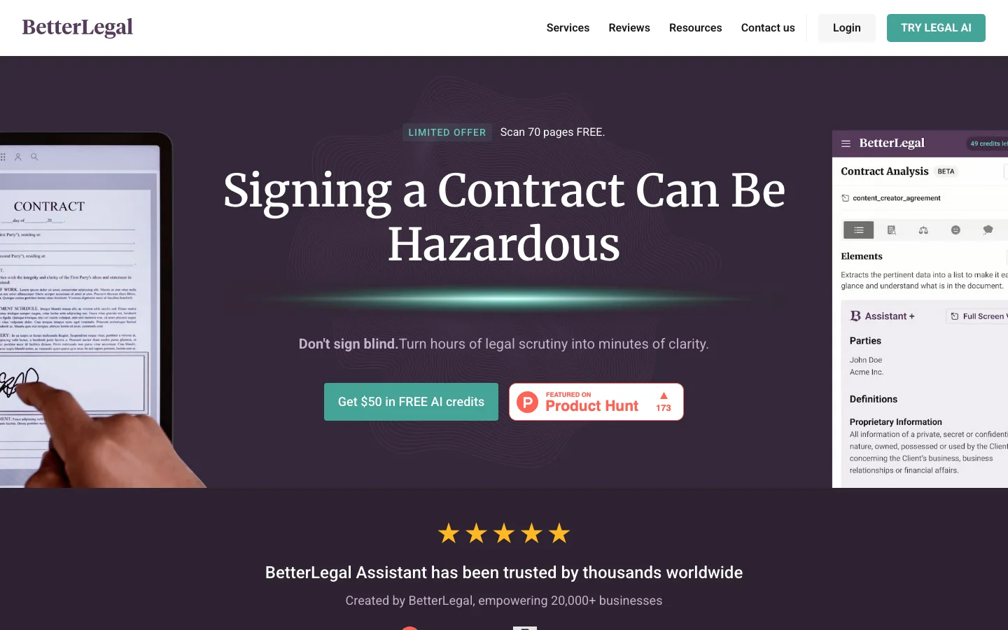 BetterLegal Assistant hero image