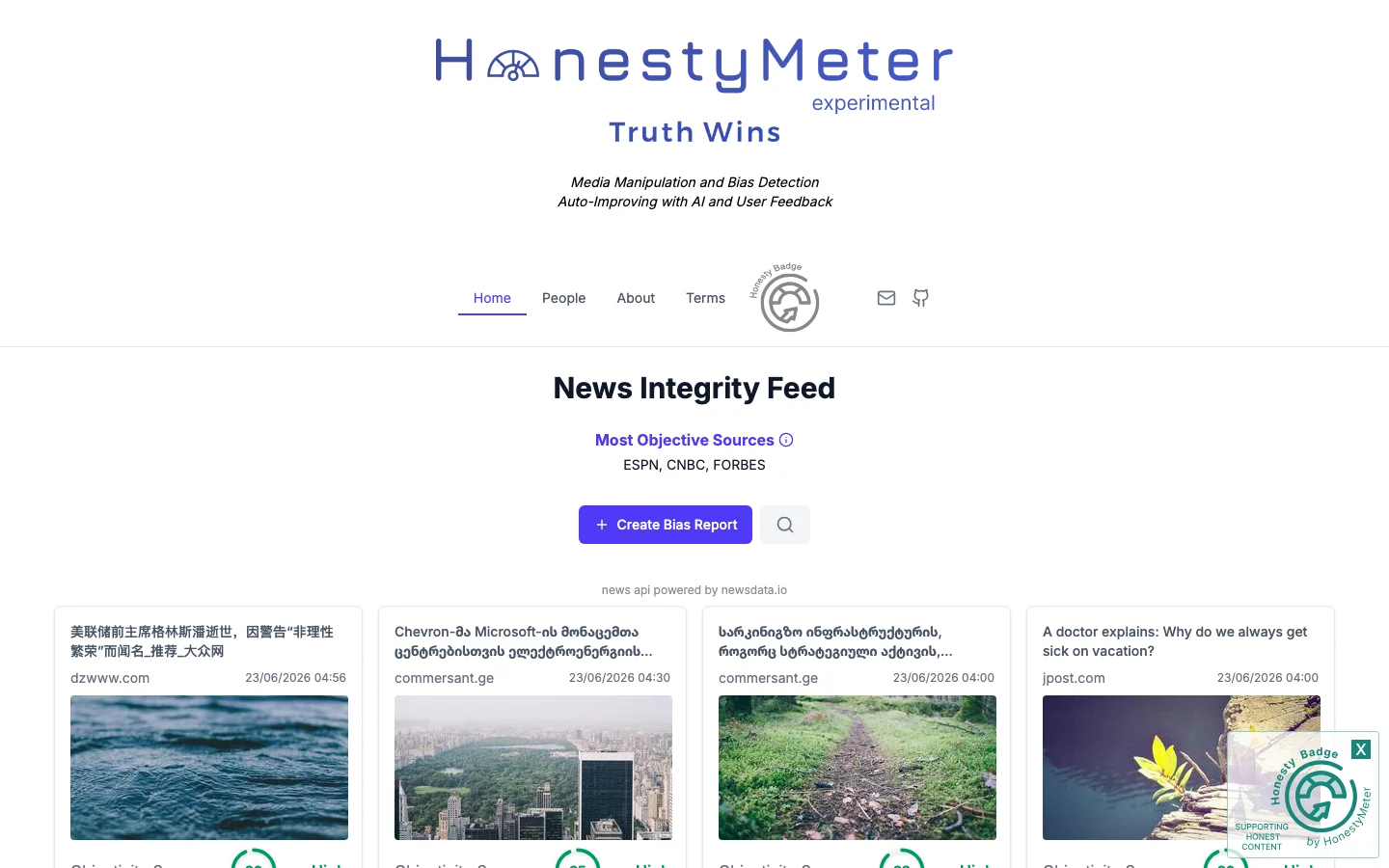 Honesty Meter hero image