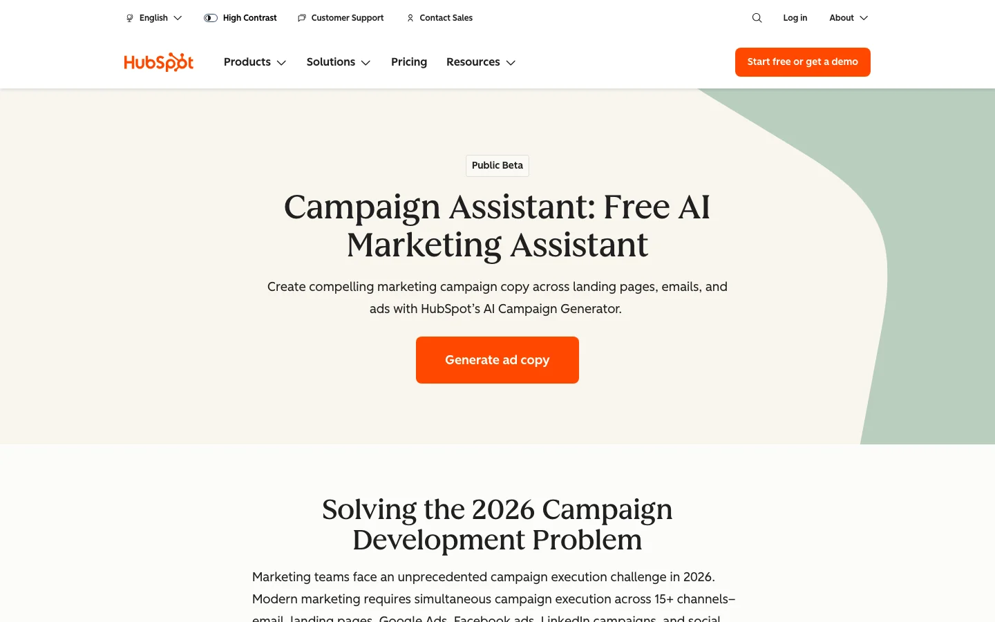 HubSpot Campaign Assistant hero image