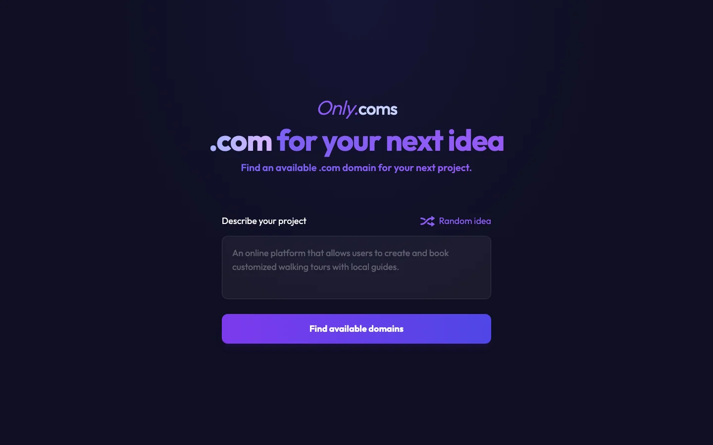 Only.Coms hero image