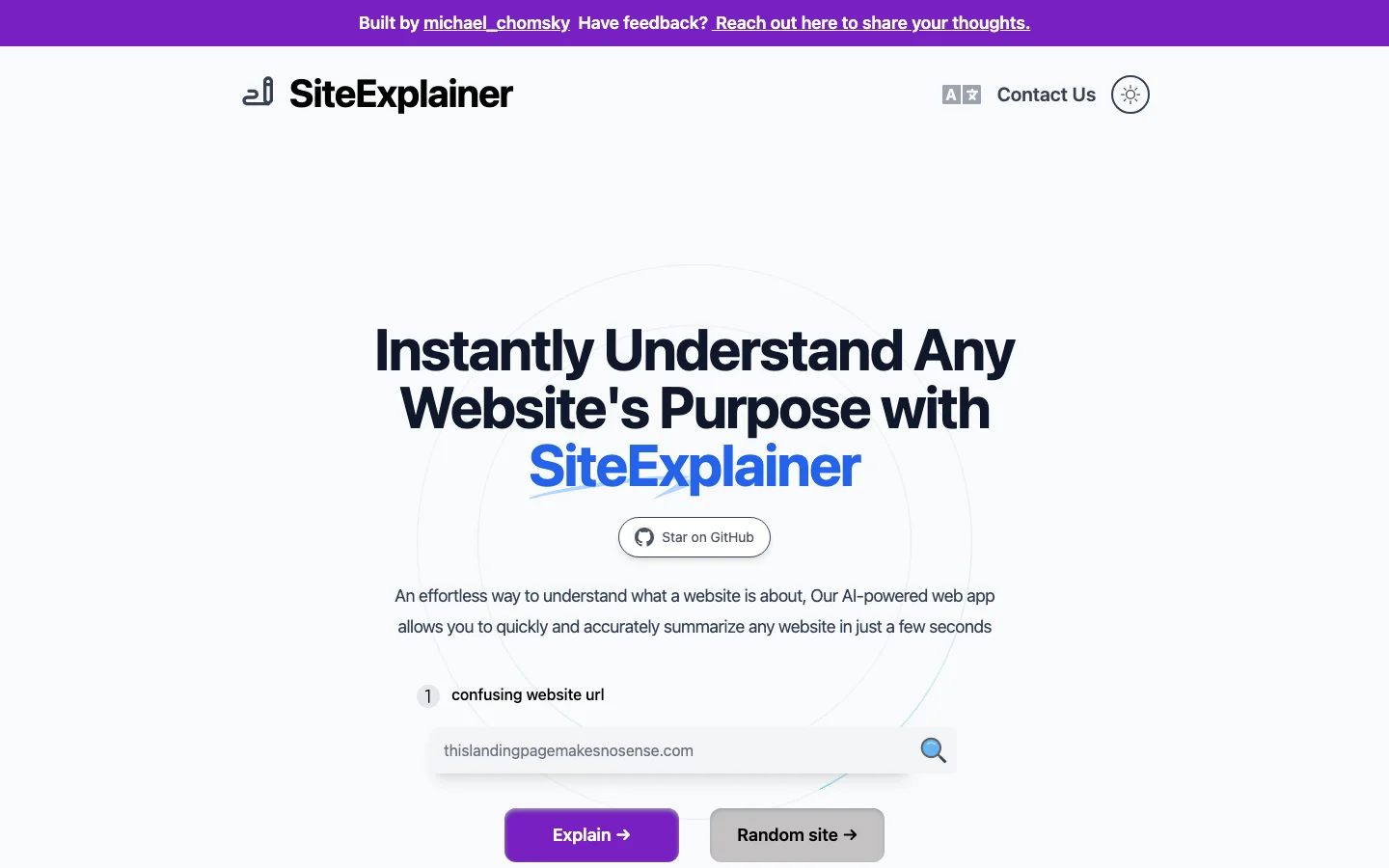 SiteExplainer hero image