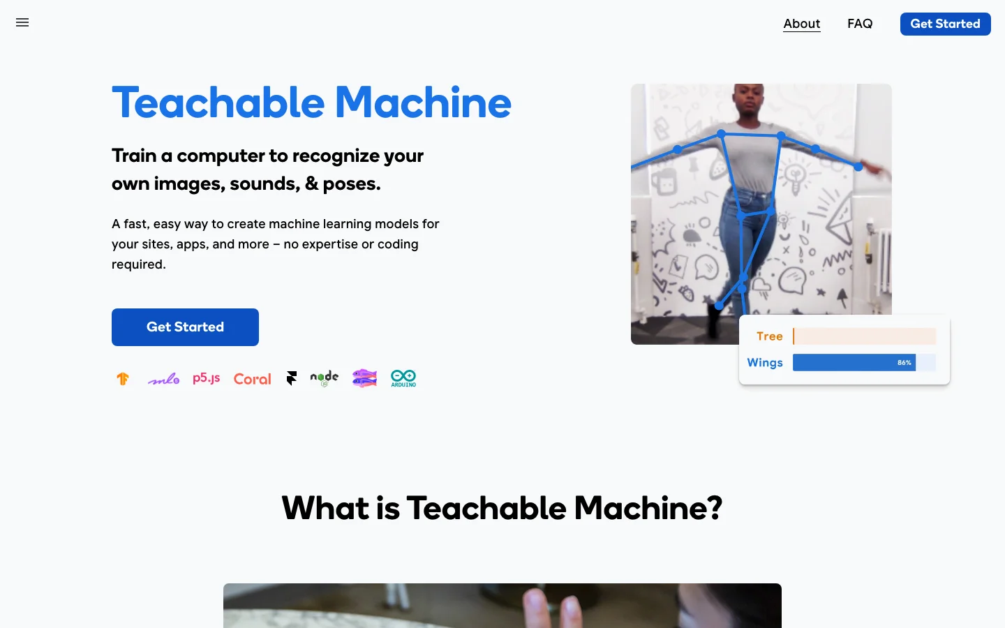 Teachable Machine hero image