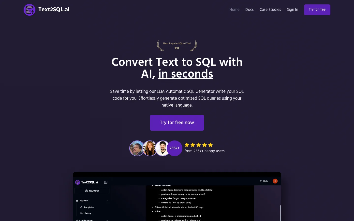 Text2SQL.AI hero image