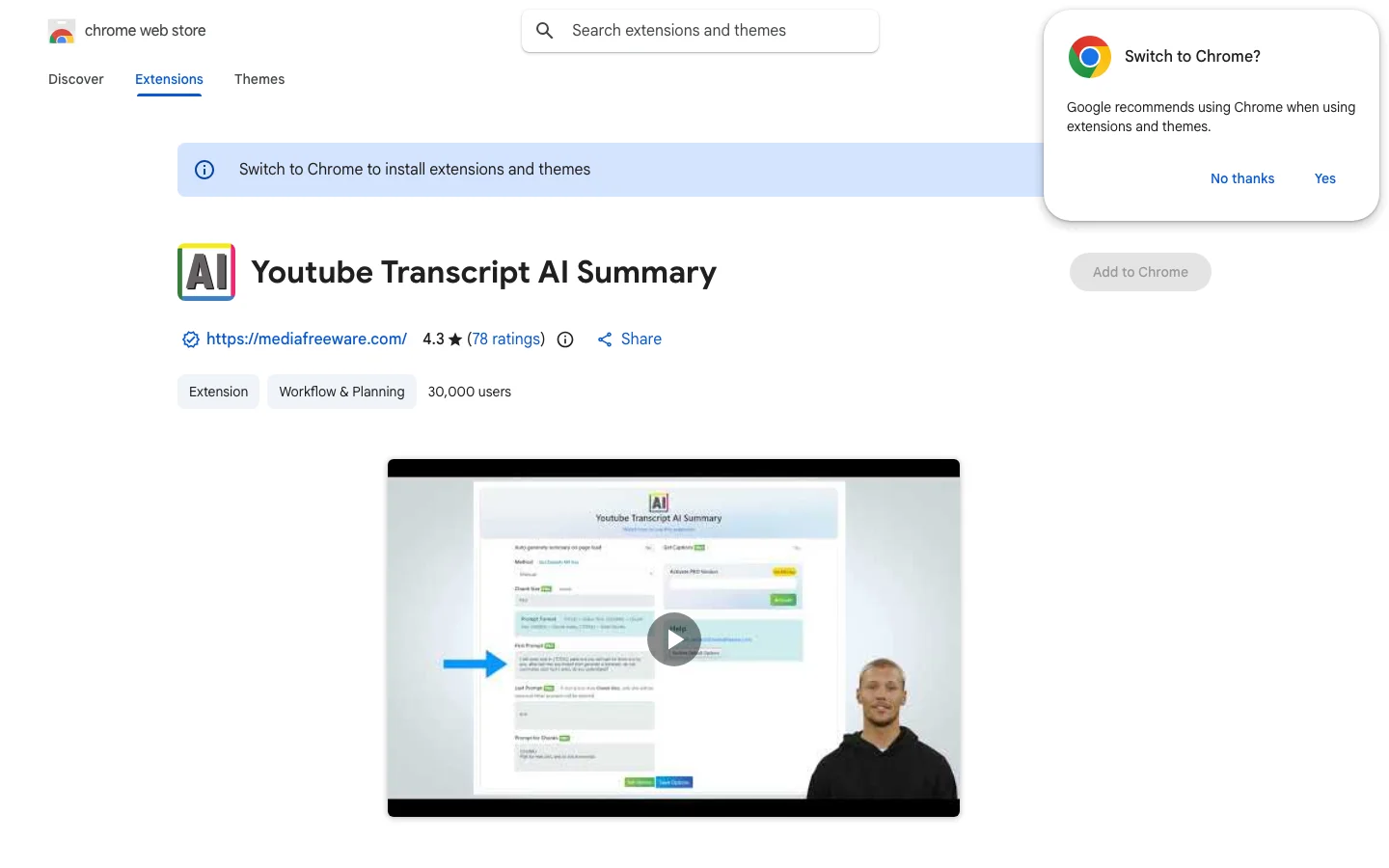 Youtube Transcript AI Summary hero image
