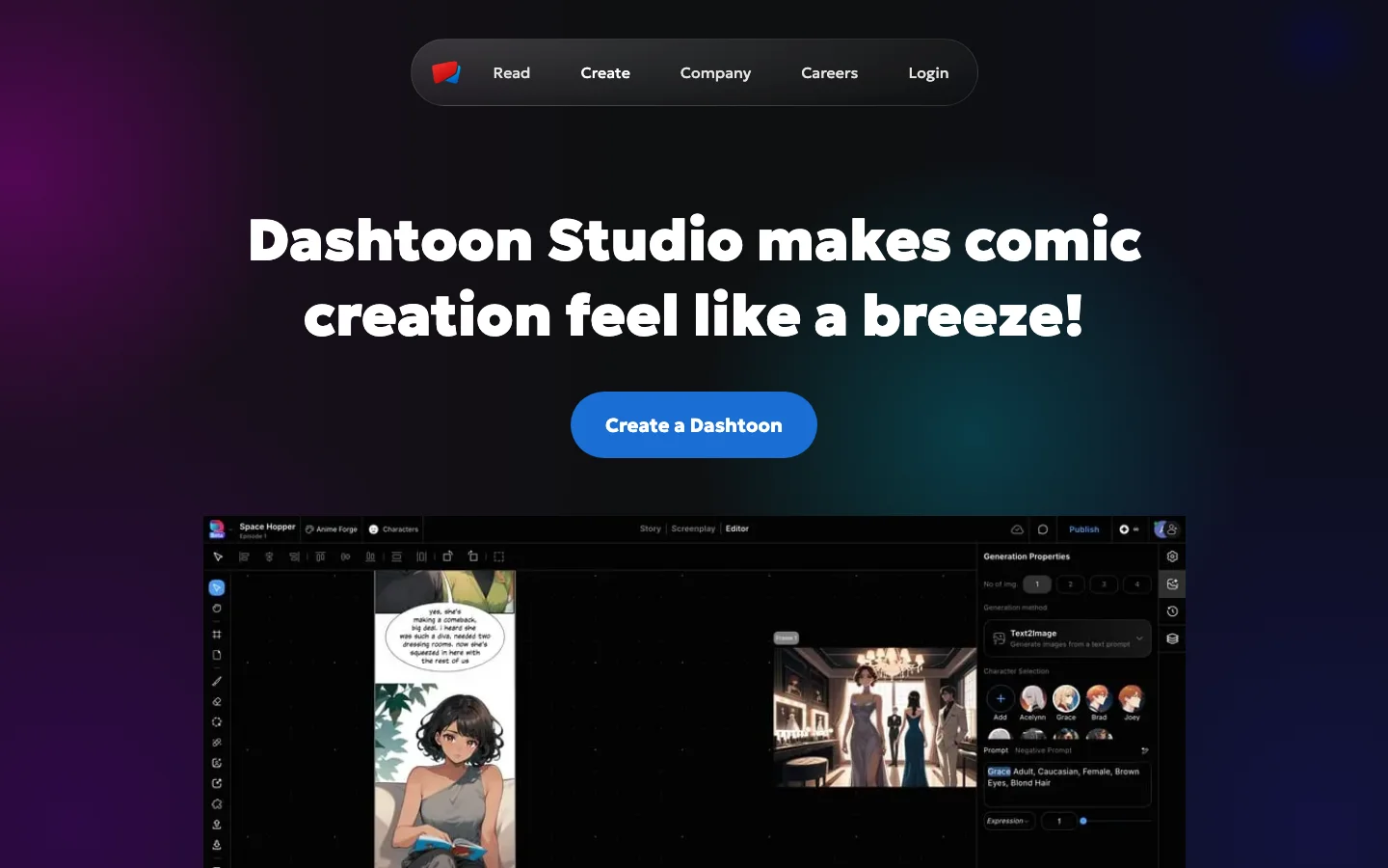 Dashtoon Studio hero image
