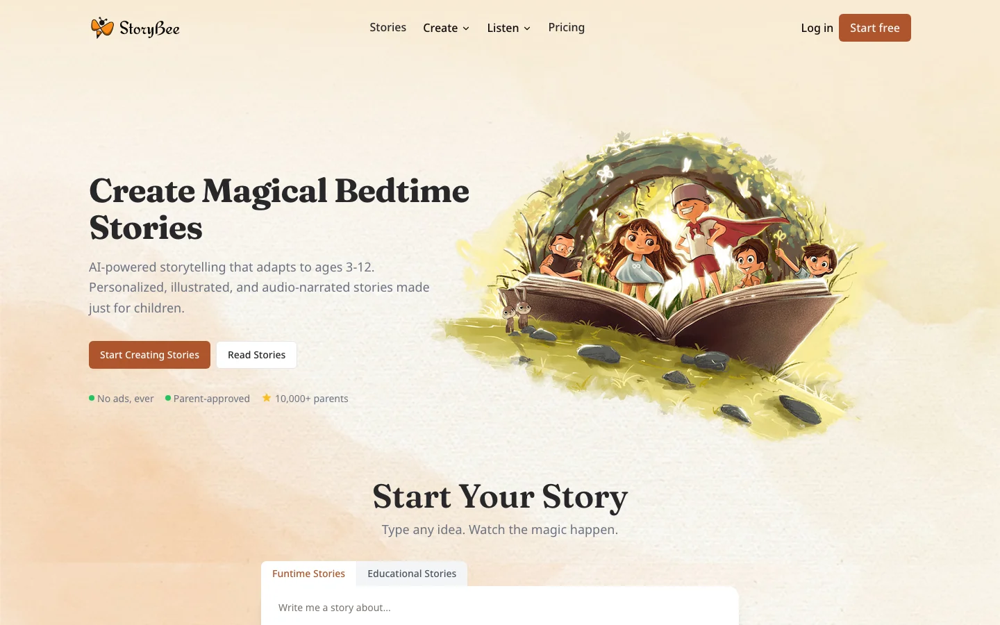 StoryBee hero image