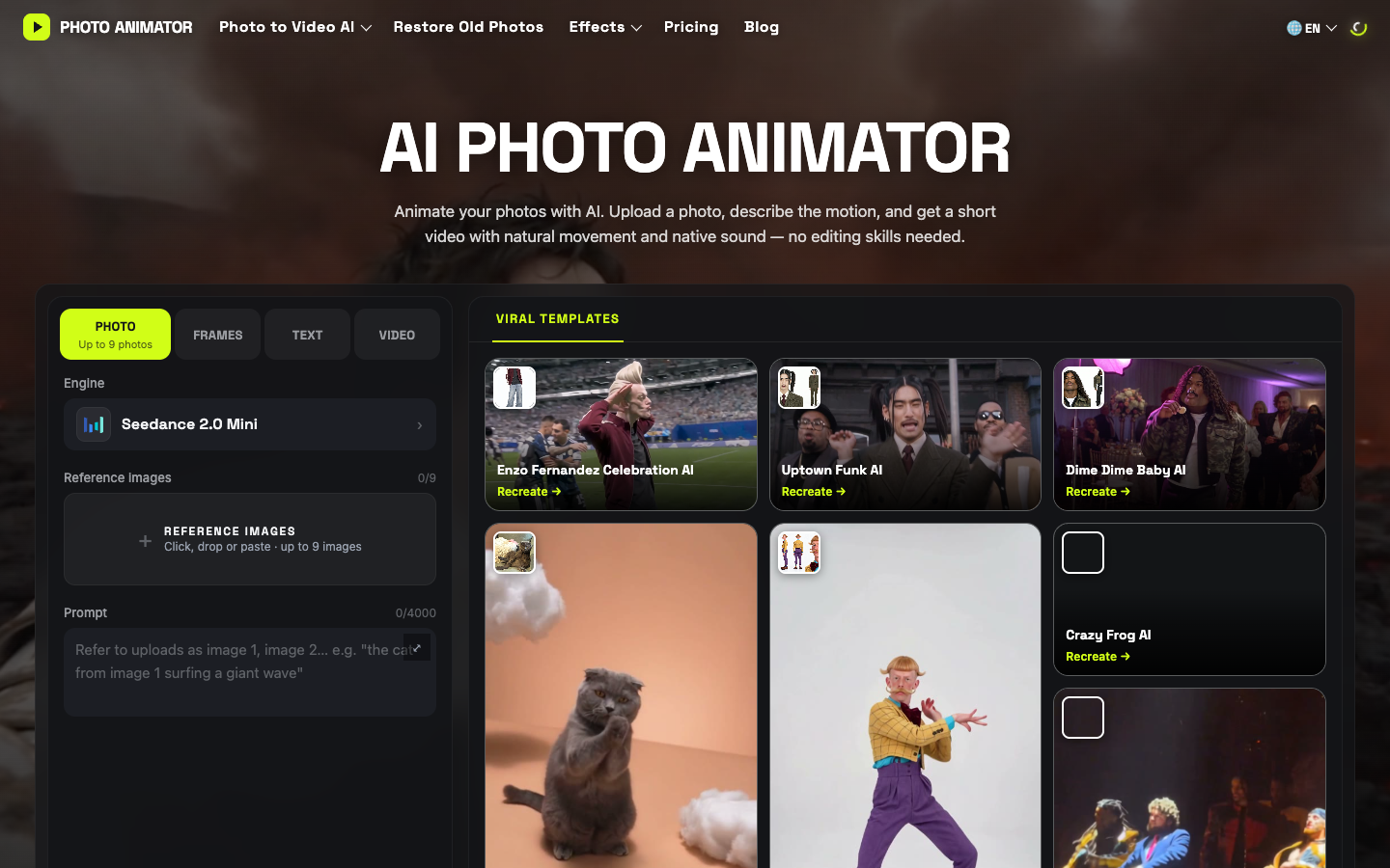 AI Photo Animator hero image