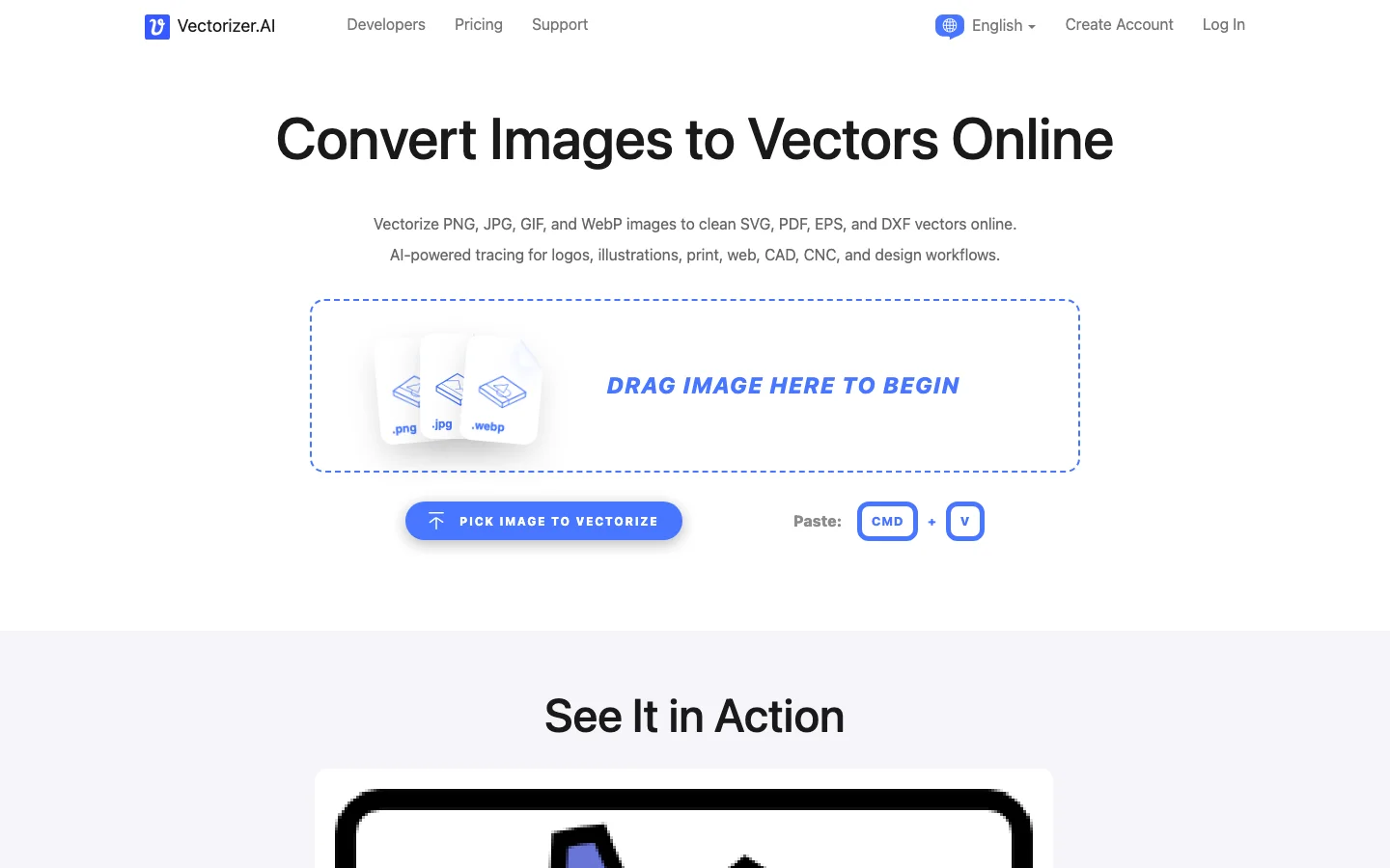 Vectorizer.AI hero image
