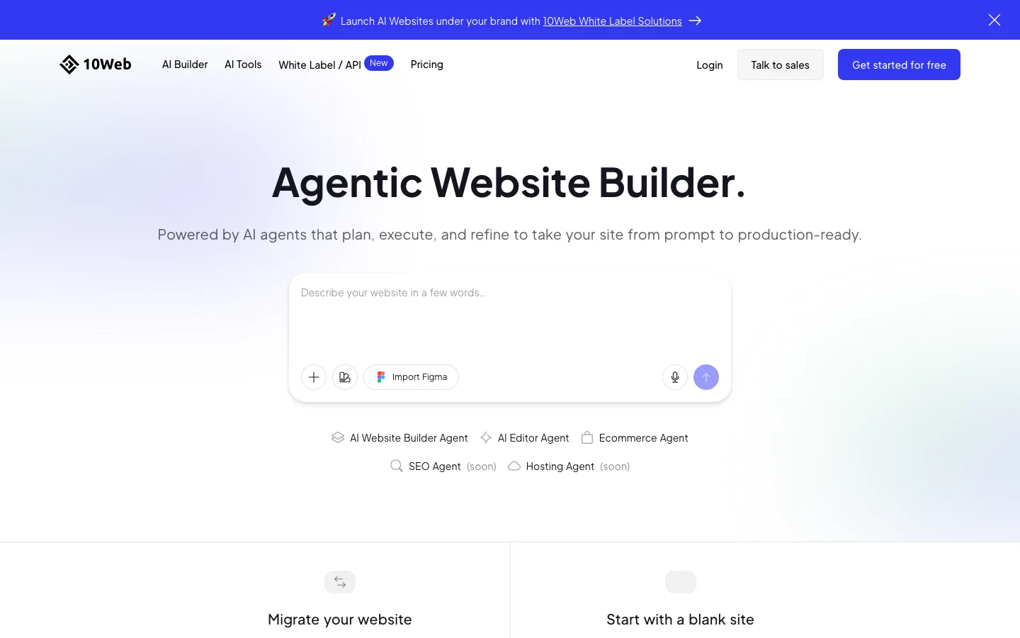 10Web hero image