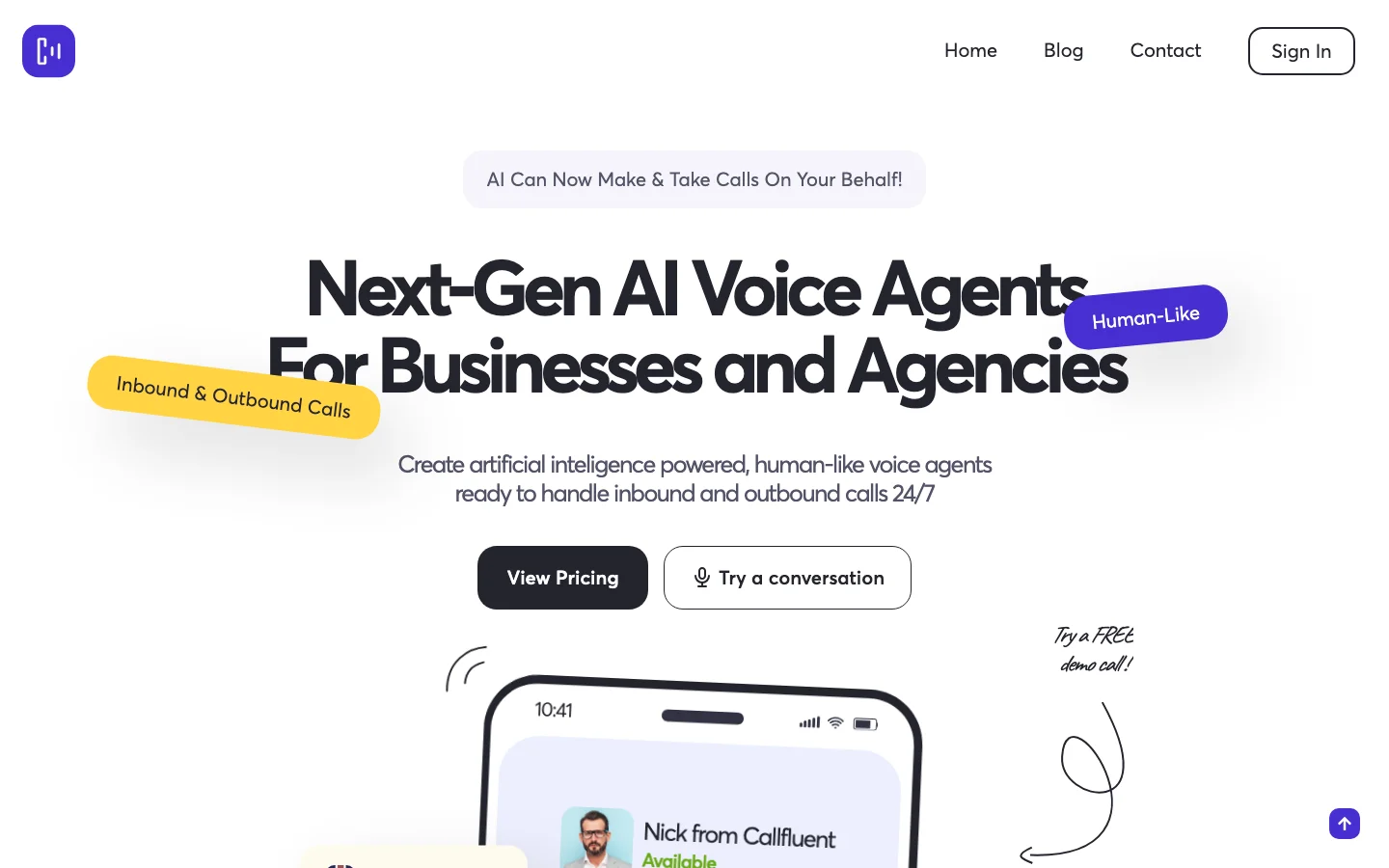 CallFluent AI hero image