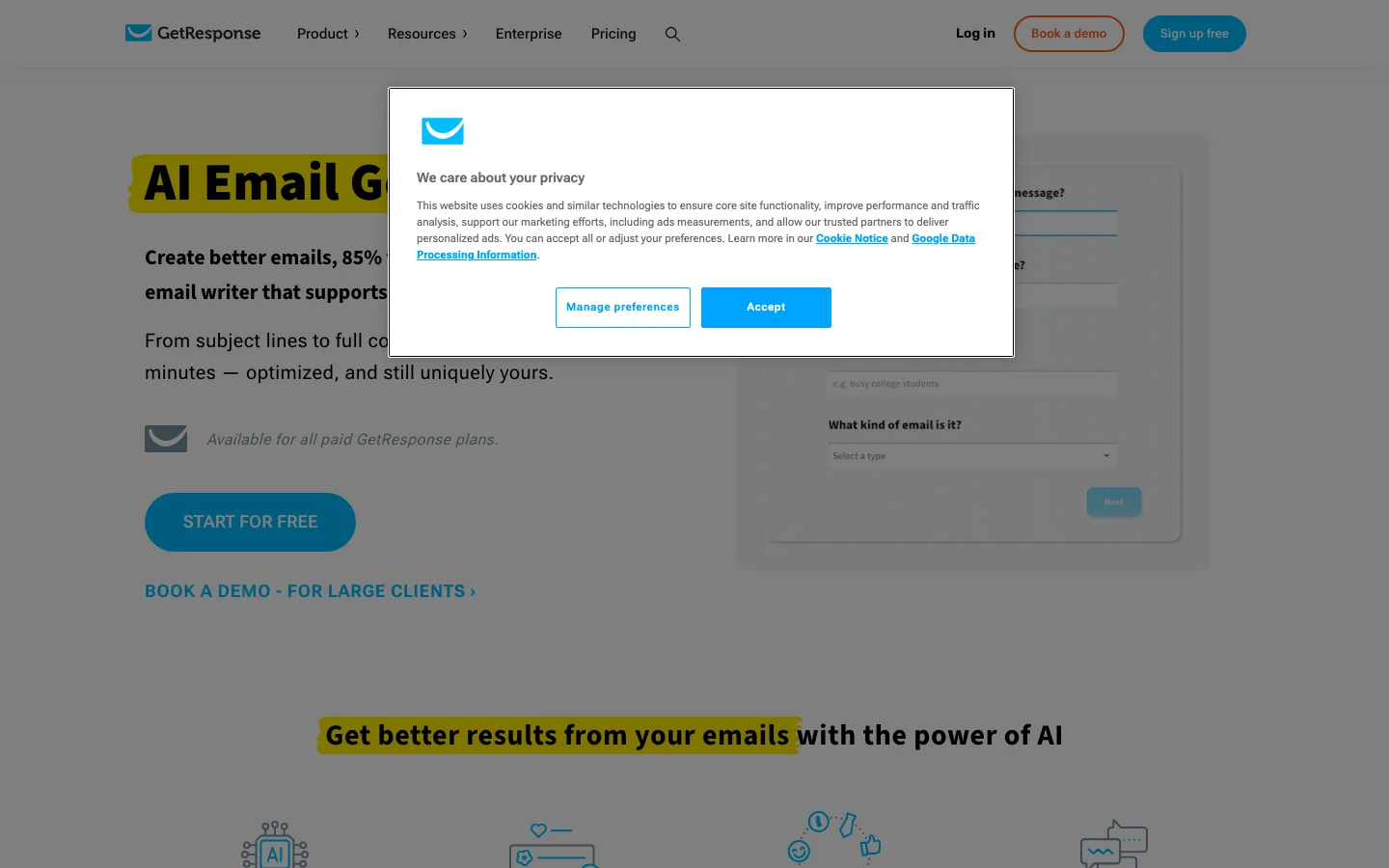 GetResponse Email Generator hero image