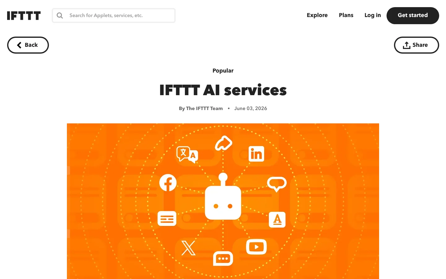 IFTTT AI Services hero image