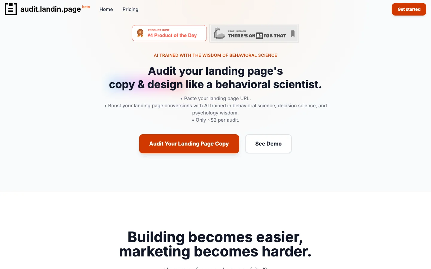 Landing Page Copy Audit hero image