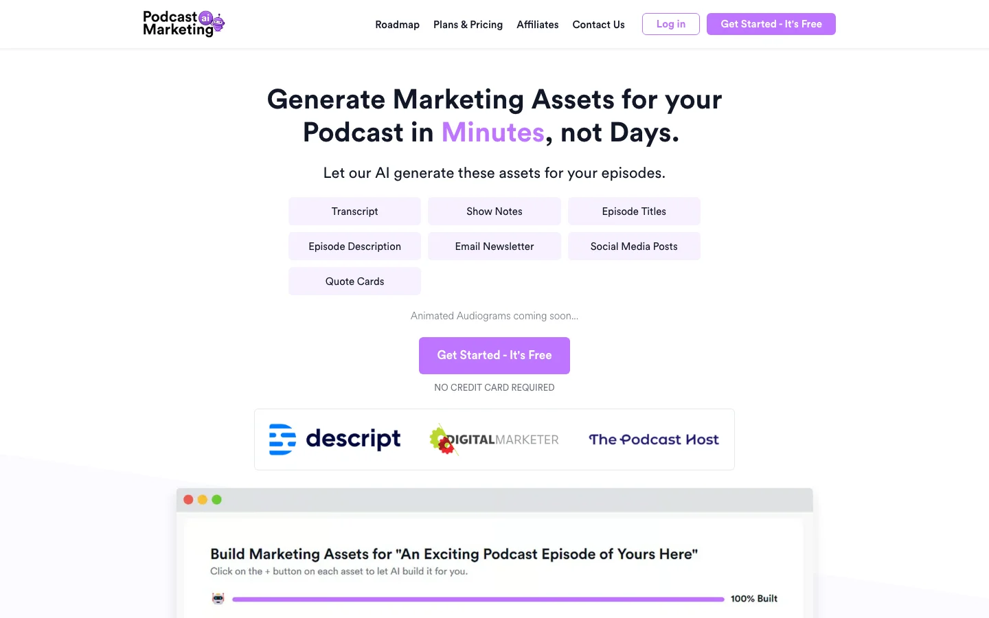 Podcast Marketing AI hero image