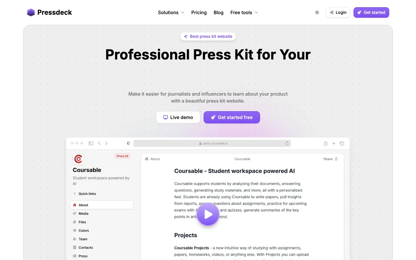 Pressdeck hero image