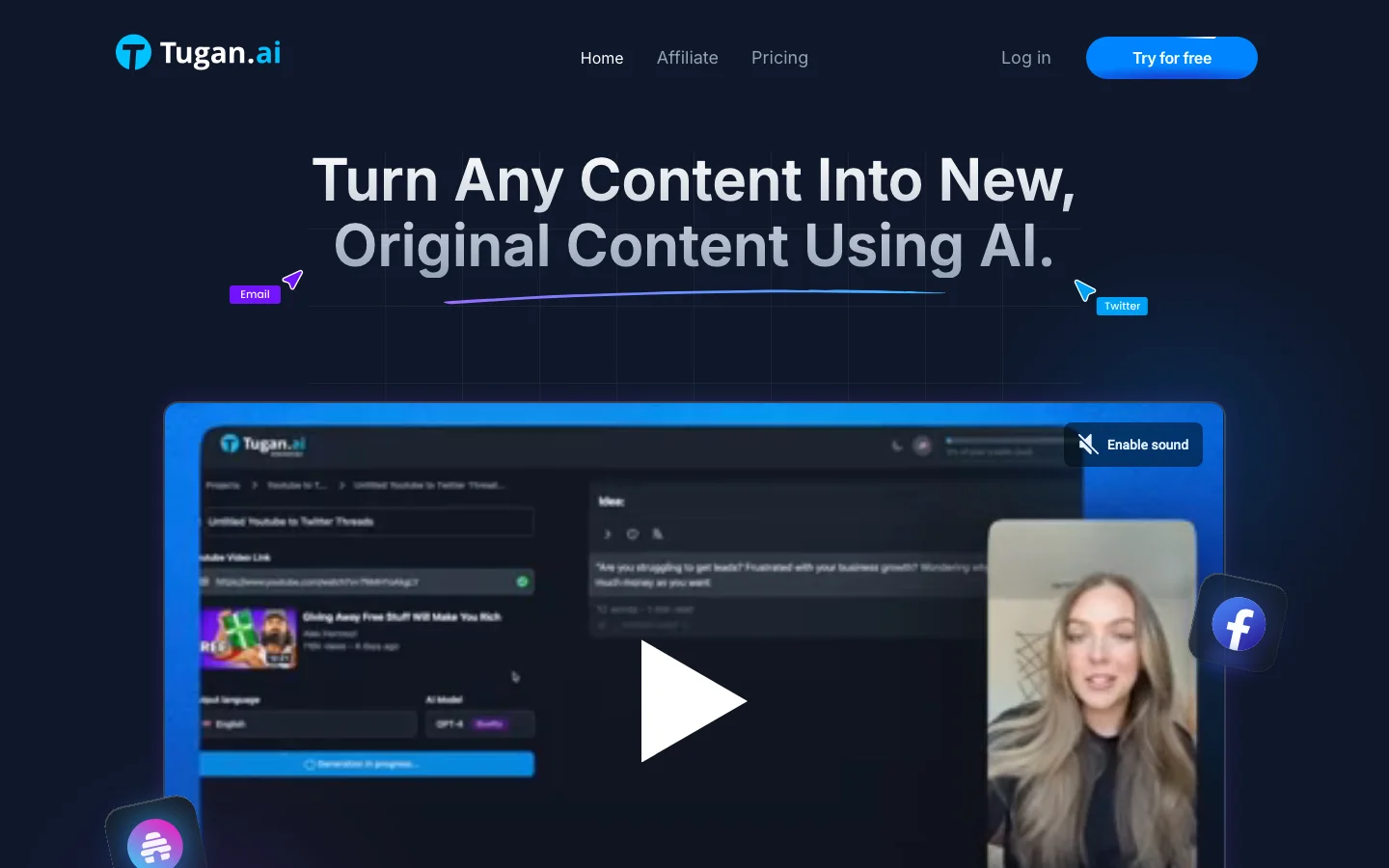 Tugan.ai hero image