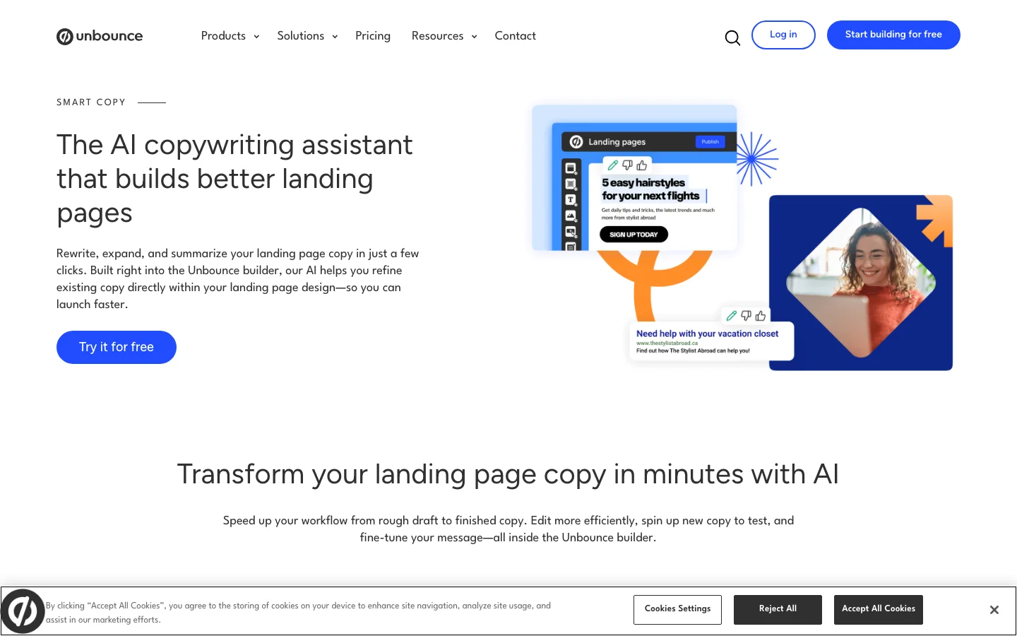 Unbounce Smart Copy hero image