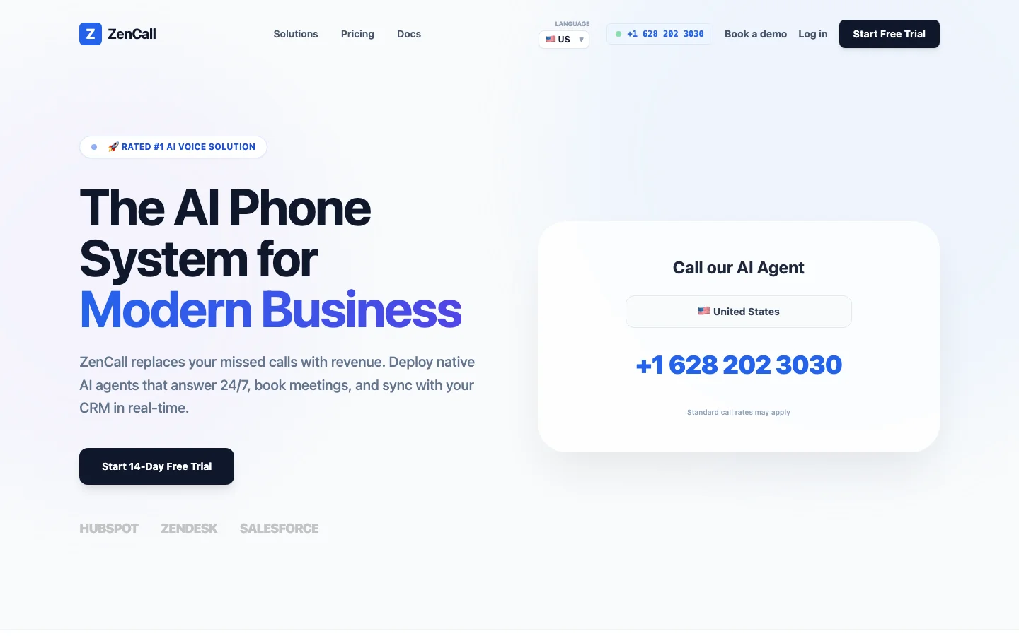 ZenCall.ai hero image