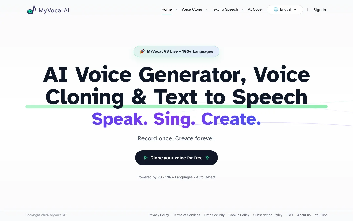 MyVocal.ai hero image