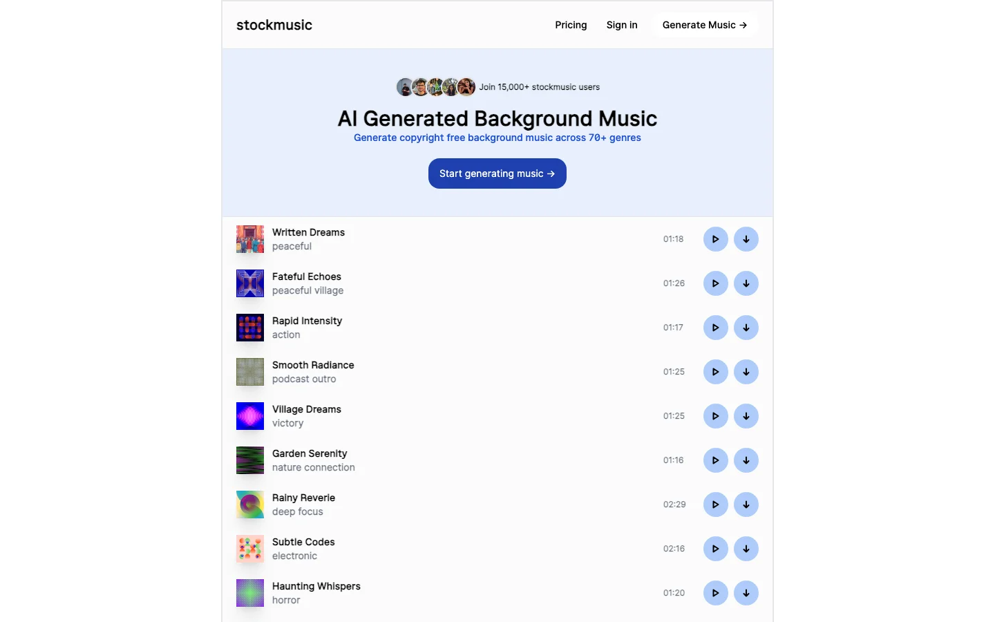 StockMusic hero image