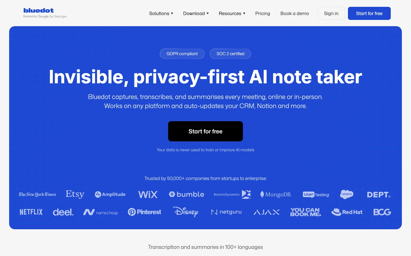 Bluedot hero image