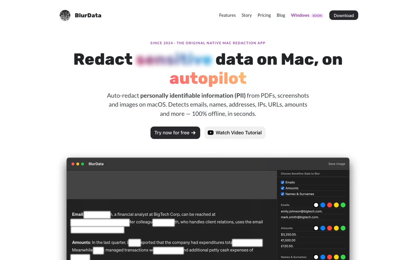 BlurData hero image