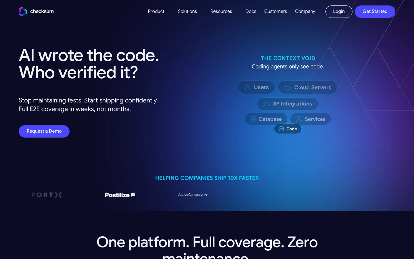 Checksum.ai hero image