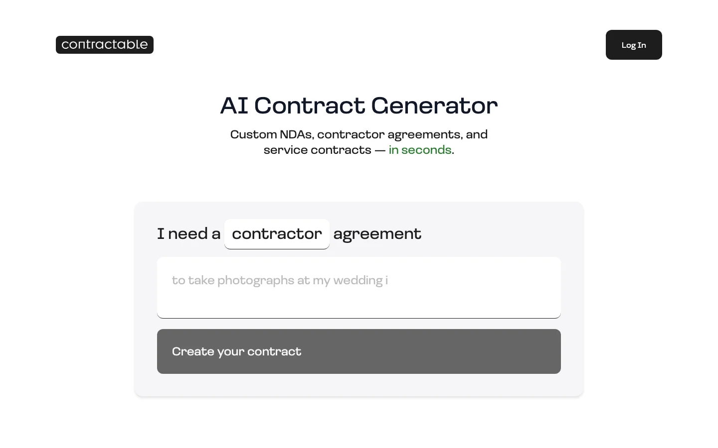 Contractable hero image