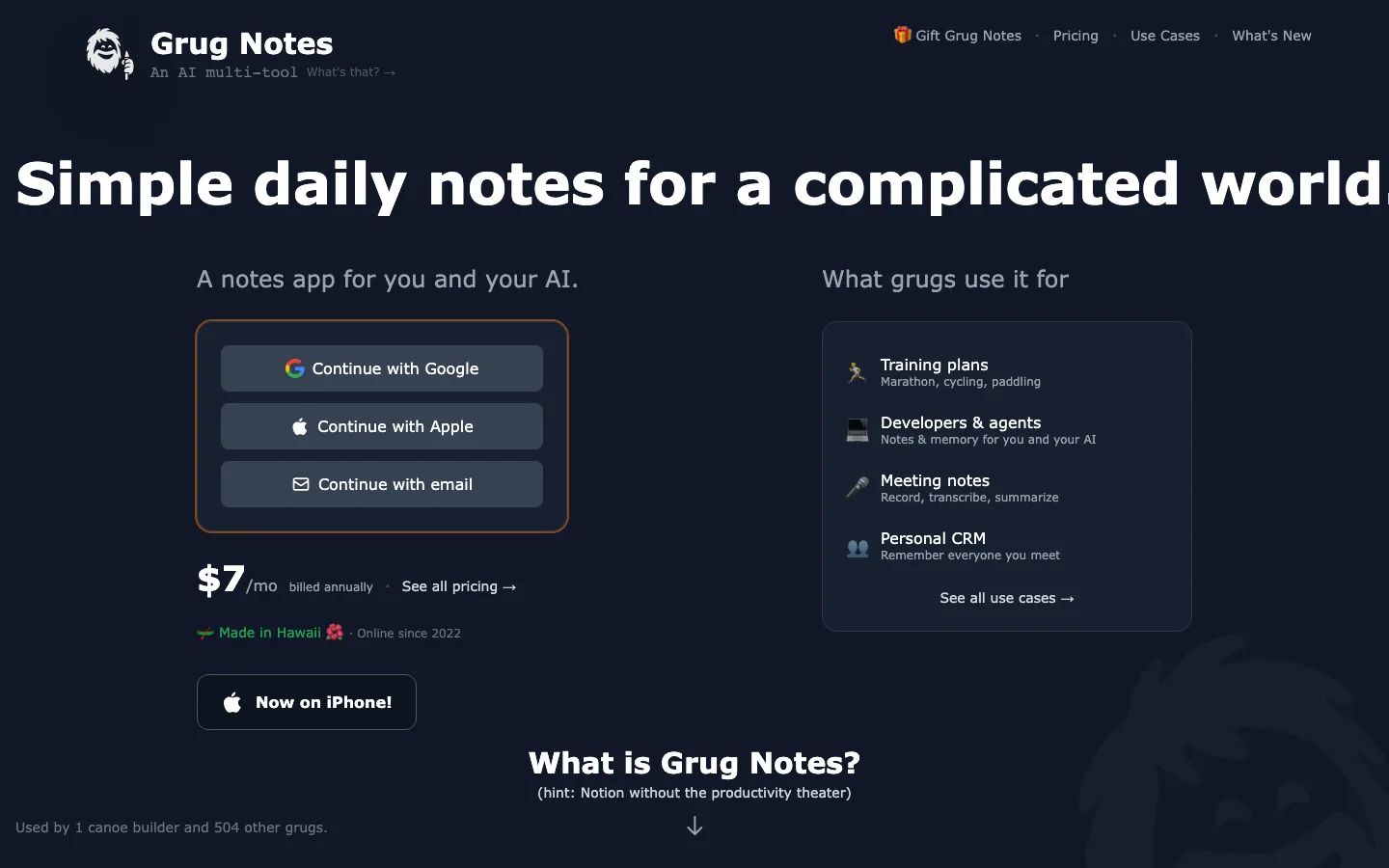 Grug Notes hero image