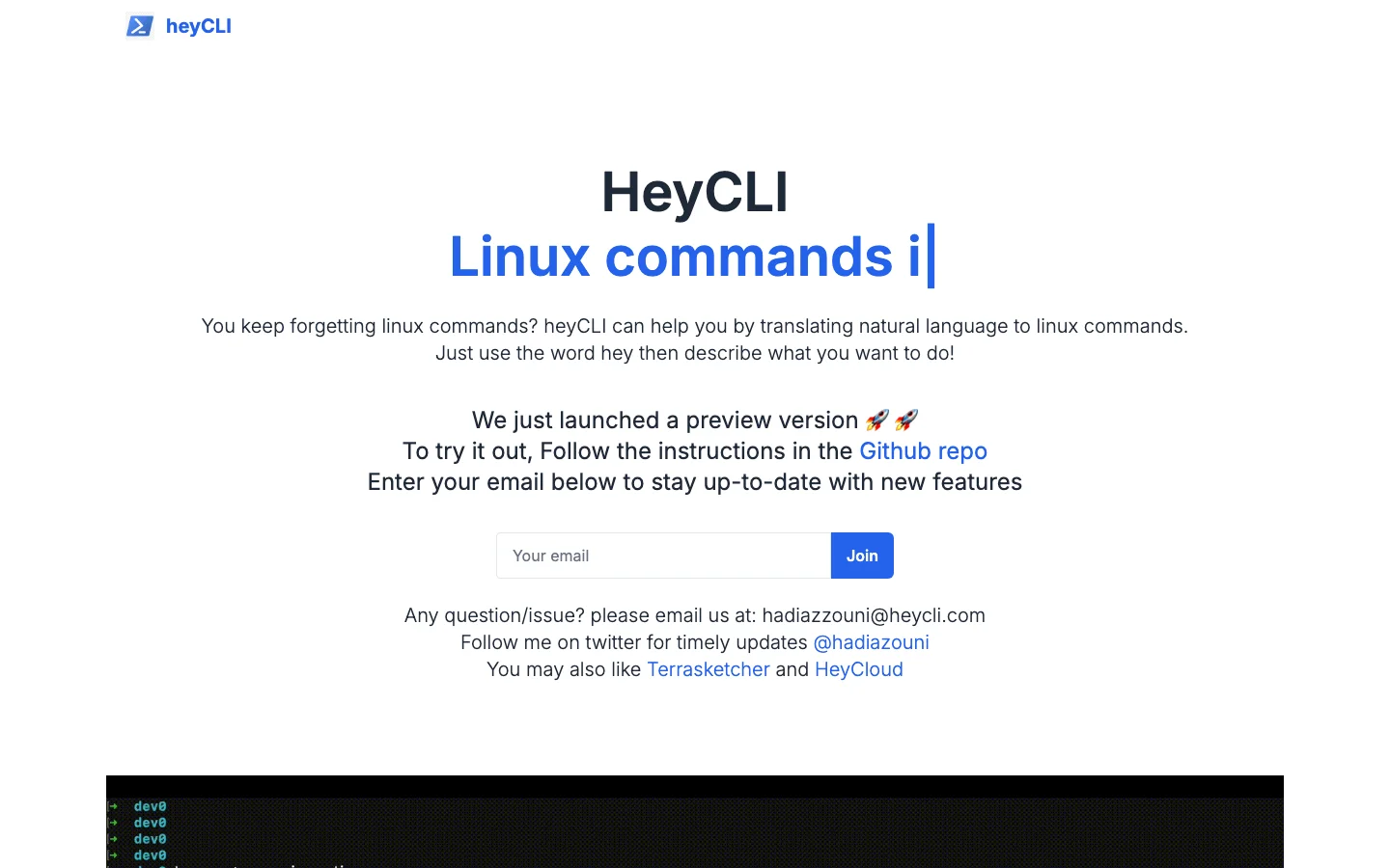 heyCLI hero image