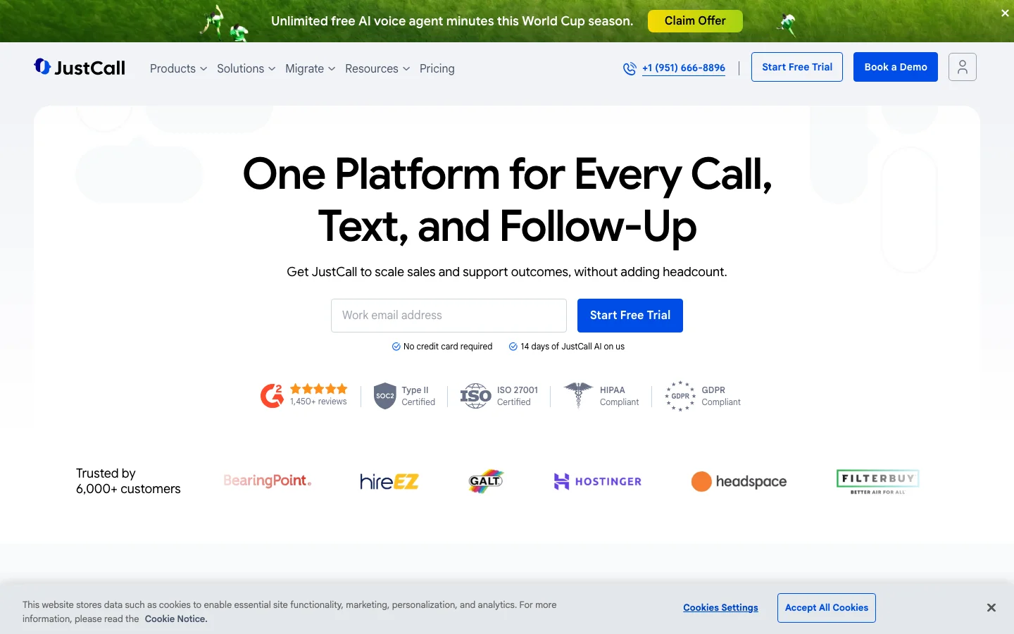 JustCall hero image