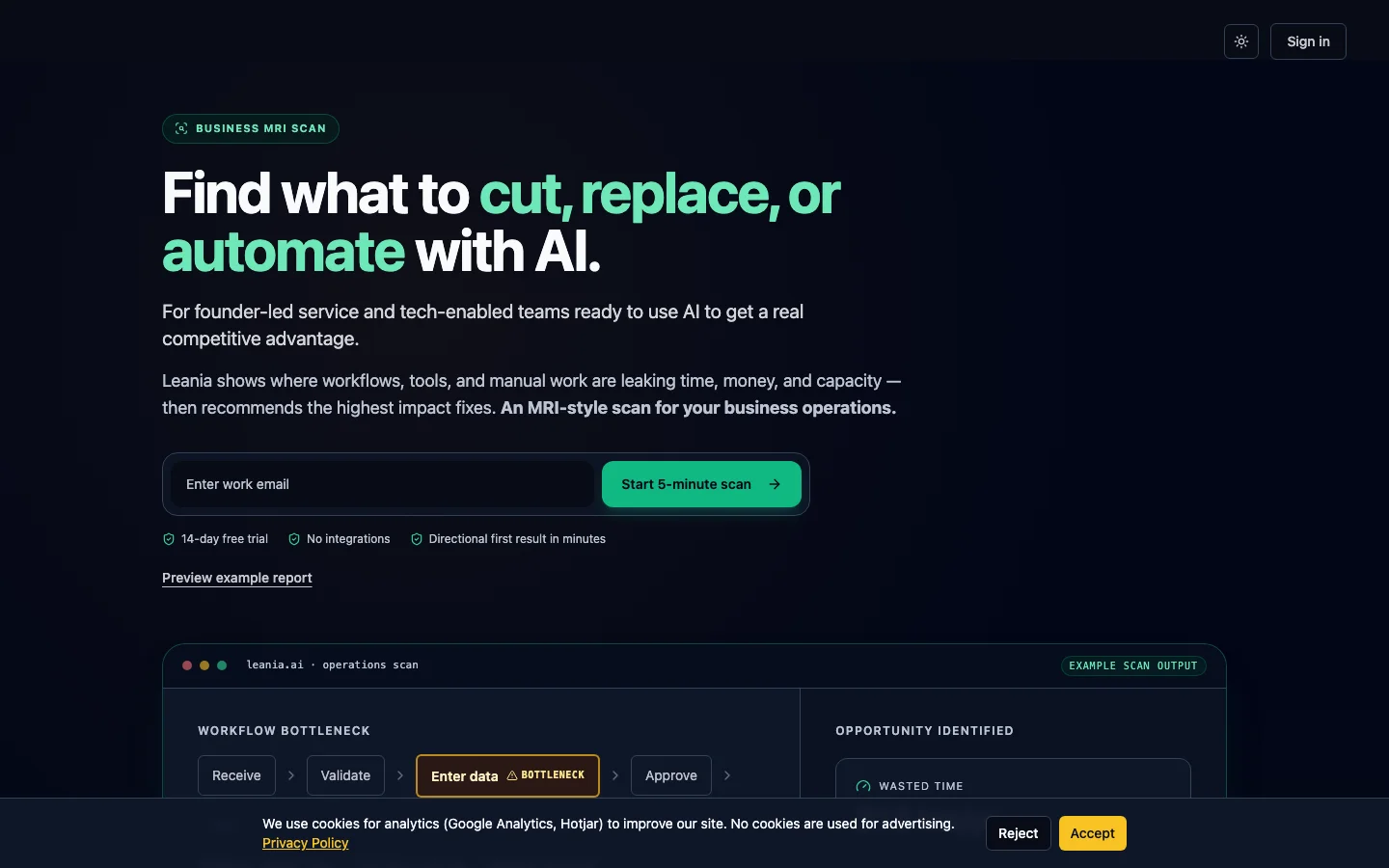 Leania.ai hero image