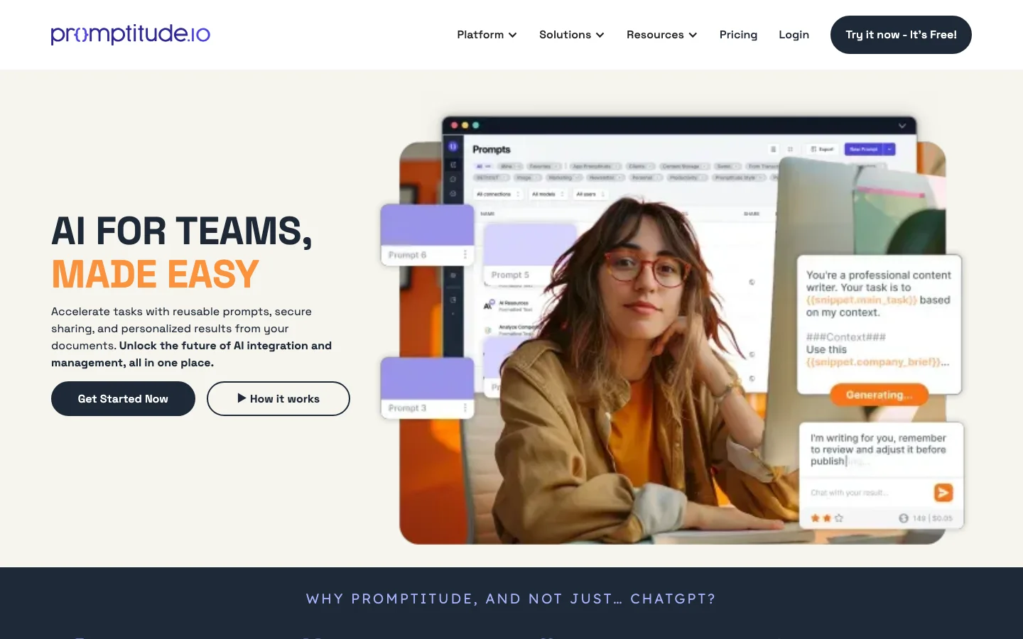 Promptitude.io hero image