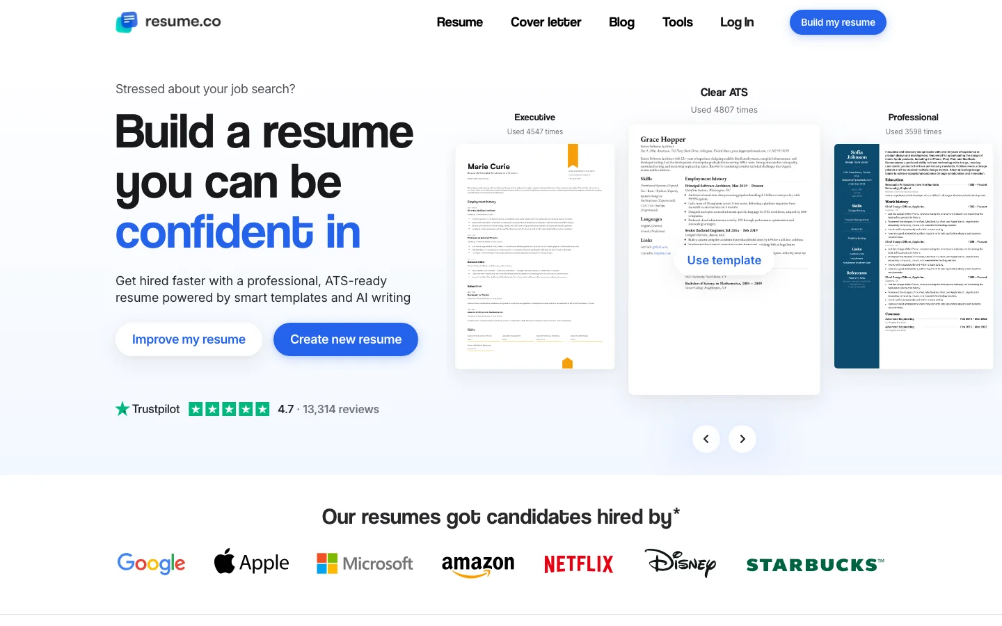 Resume.co hero image