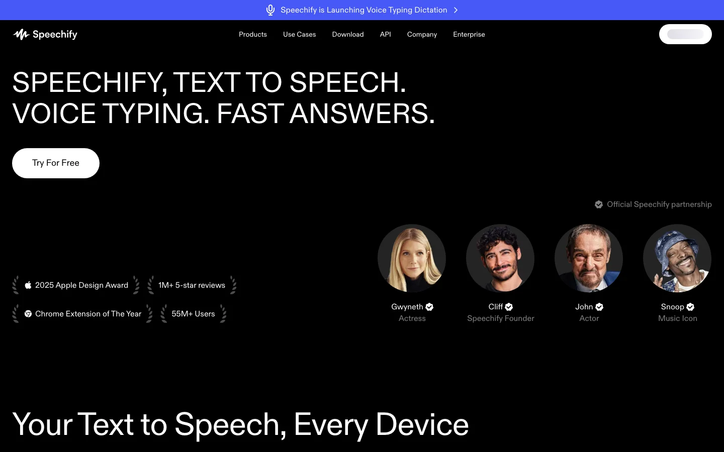 Speechify hero image