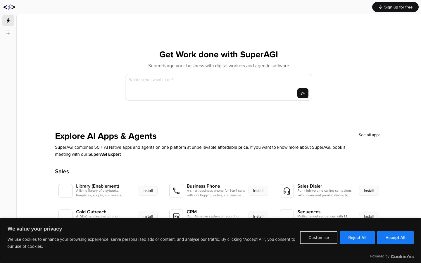 SuperAGI hero image