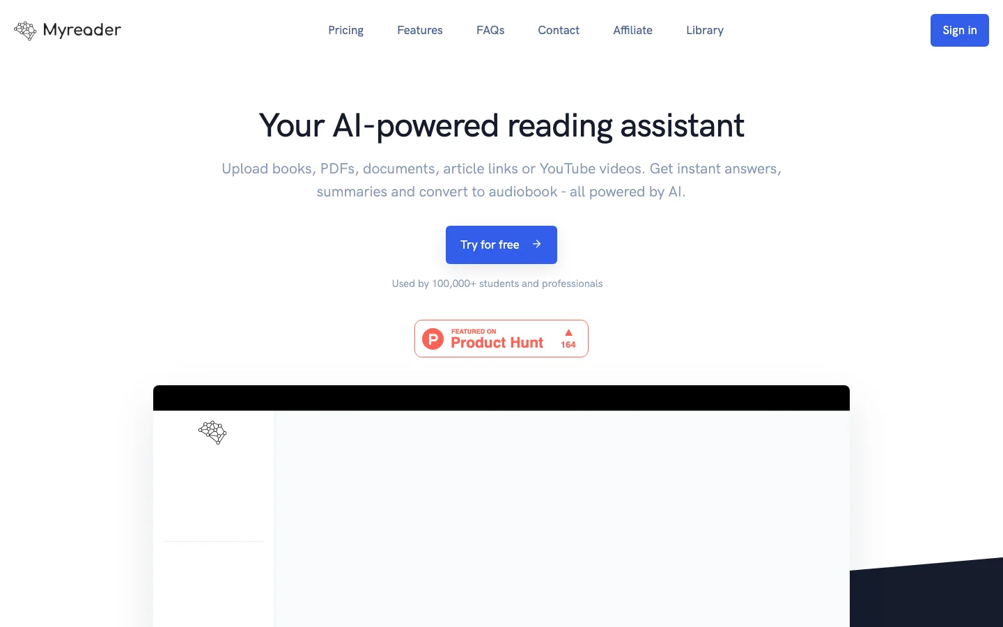 Myreader AI hero image